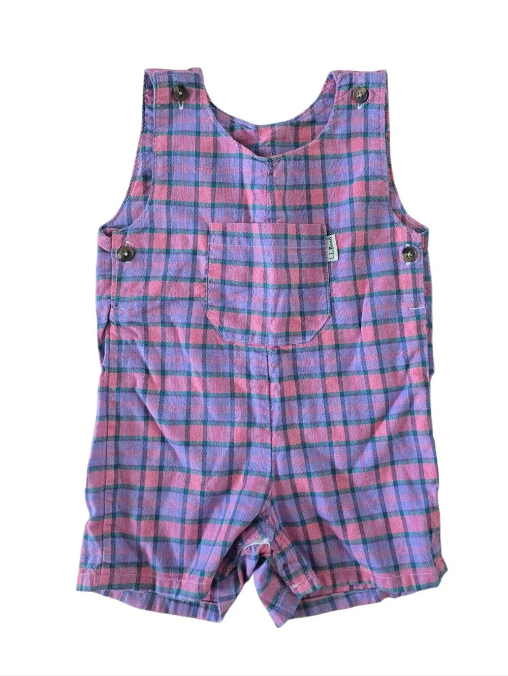 Vintage L.L.Bean Baby Plaid Shortalls